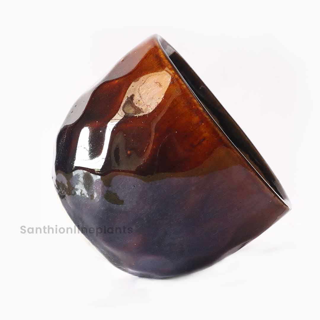 Diamond Brown Ceramic Pot (Small)