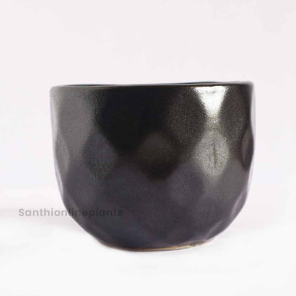 Diamond Black Ceramic Pot (Small)